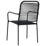 vidaXL Mobilier à dîner d'extérieur 9 Pièces Noir Verre et acier