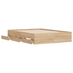 vidaXL Cadre de lit avec tiroirs sans matelas chêne sonoma 120x190 cm