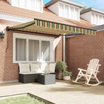 vidaXL Auvent Rétractable Vert et jaune 300 x 250 cm