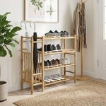 vidaXL Rack à chaussures avec étagère Naturel 88 x 27 x 80 cm Bambou