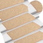 vidaXL Tapis d'escalier auto-adhésifs 15 Pièces Marron clair 65x21x4 cm