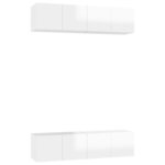 vidaXL Meubles TV 4 Pièces Blanc brillant 60x30x30 cm Bois d'ingénierie