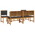 Ensemble de jardin 5 pièces vidaXL avec coussins en acacia massif