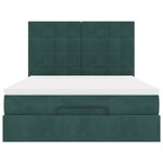 vidaXL Cadre de lit ottoman avec matelas vert foncé 140x190 cm velours