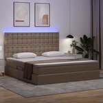 vidaXL Lit avec rangement et LED Cappuccino 180 x 200 cm Simili cuir