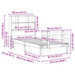 vidaXL Lit bibliothèque sans matelas 90x200 cm bois de pin massif