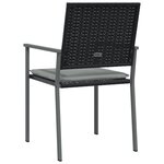 vidaXL Chaises de jardin et coussins lot de 6 noir 54x62 5x89 cm rotin