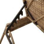 vidaXL Chaise longue avec coussin beige résine tressée