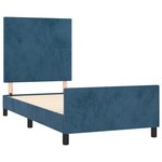 vidaXL Cadre de lit avec tête de lit Bleu foncé 100x200 cm Velours