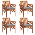 vidaXL Ensemble à manger d'extérieur 5 Pièces et coussins Acacia solide