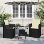 vidaXL Coussins de siège et de dos 2 Pièces Crème 47 x 45 x 2 cm