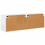 vidaXL Meuble TV mural 2 Pièces Blanc brillant 59 5 x 31 x 40 cm