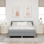 Lit box spring vidaXL avec matelas Gris clair 140x200 cm Tissu