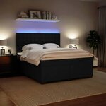 vidaXL Sommier à lattes de lit avec matelas Noir 180x200 cm Velours