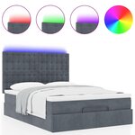 vidaXL Cadre de lit ottoman avec matelas gris foncé 140x190 cm velours