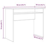 vidaXL Bureau chêne artisanal 90x50x74 cm bois d'ingénierie