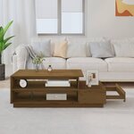 vidaXL Table basse Marron miel 120x50x40 5 cm Bois massif de pin