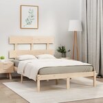 vidaXL Cadre de lit bois massif 120x190 cm petit double