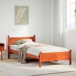 vidaXL Cadre de lit sans matelas cire marron 100x200cm bois pin massif