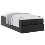 vidaXL Cadre de lit ottoman avec matelas noir 80x200 cm similicuir