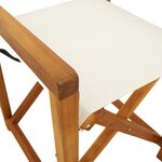 vidaXL Chaises de réalisateur pliables lot de 2 blanc crème tissu