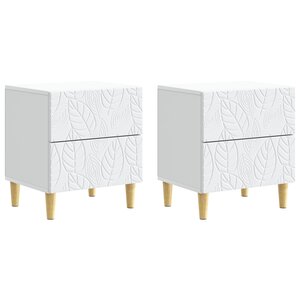 vidaXL Table de chevet 2 pc Blanc 43 x 34 5 x 48 cm Bois d'ingénierie