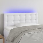 vidaXL Tête de lit à LED Blanc 80x5x78/88 cm Similicuir