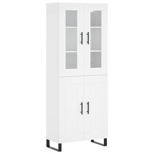 vidaXL Buffet haut Blanc 69 5x34x180 cm Bois d'ingénierie