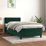 vidaXL Sommier à lattes de lit et matelas Vert foncé 80x200 cm Velours