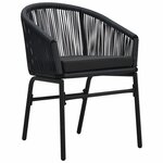 vidaXL Ensemble de salle à manger pour jardin 9 Pièces Noir polyrotin
