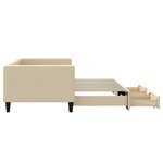vidaXL Lit de jour avec gigogne et tiroirs sans matelas crème 90x200cm