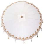 vidaXL Parasol balinais Crème (210-220) x 260 cm Coton et bois massif