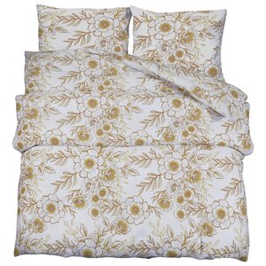 vidaXL Ensemble de housse de couette blanc et marron 220x240 cm Coton