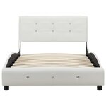 vidaXL Lit avec matelas Blanc Similicuir 90 x 200 cm