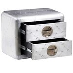 vidaXL Table de coin avec 2 tiroirs vintage style d'aviation