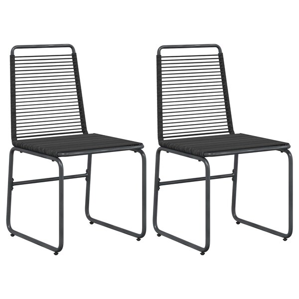 vidaXL Chaises de jardin 2 pc Noir Rotin
