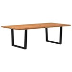 vidaXL Table à manger avec bord naturel 240x120x74cm bois massif chêne