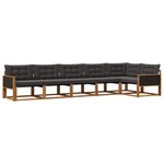 vidaXL Ensemble de canapés d'extérieur 6 pc Naturel et noir