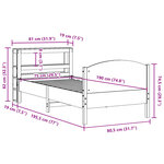 vidaXL Cadre de lit sans matelas 75x190 cm bois de pin massif