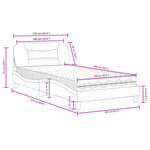 vidaXL Lit avec matelas cappuccino 100x200 cm similicuir