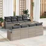 vidaXL Ensemble de Canapés de Jardin 9 Pièces avec Coussins Gris Clair