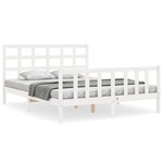 vidaXL Cadre de lit sans matelas blanc 160x200 cm bois de pin massif