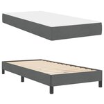 vidaXL Lit à ressorts avec matelas Gris foncé 100 x 200 cm tissu