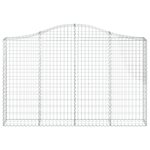 vidaXL Paniers à gabions arqués 9 Pièces 200x30x120/140 cm Fer galvanisé