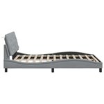 vidaXL Cadre de lit avec LED sans matelas gris clair 140x200 cm tissu