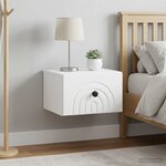 vidaXL Cabinet de chevet mural 2 pc Blanc 33 x 34 5 x 20 cm