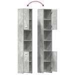 vidaXL Armoire de salle de bain Gris béton Bois d'ingénierie