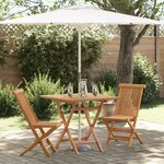 vidaXL Ensemble Bistro de Jardin Pliable 3 Pièces en Bois d'Acacia Massif