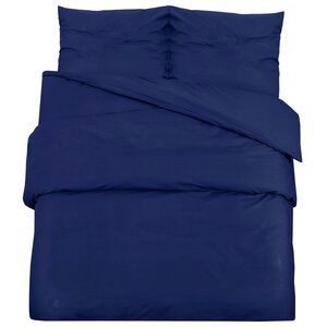vidaXL Ensemble de housse de couette Bleu marine 155x220 cm Coton