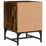 vidaXL Table de chevet avec porte en verre chêne fumé 35x37x50 cm